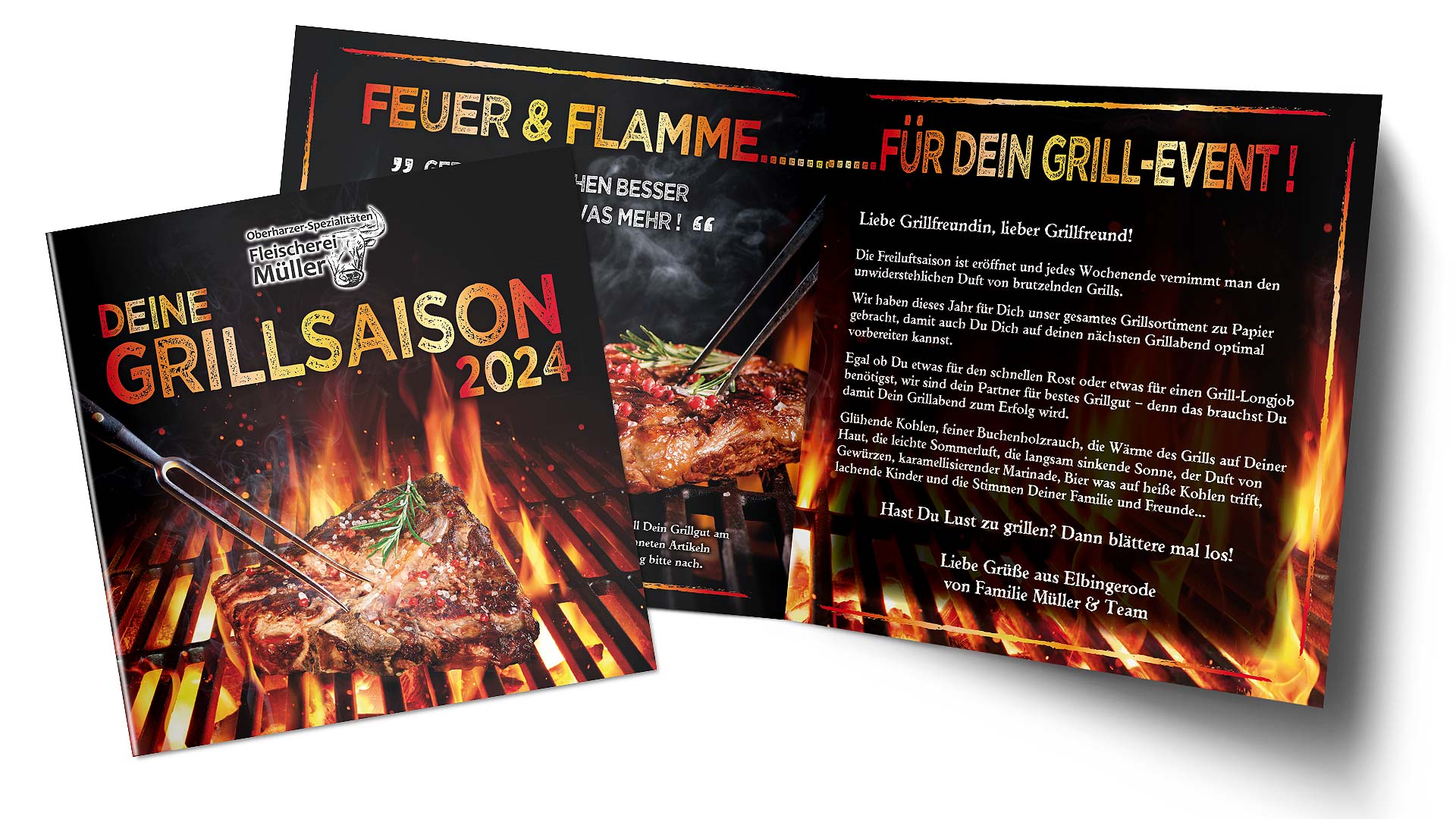 Broschüre Grillsaison Fleischerei Müller